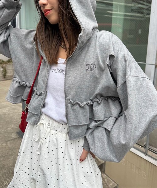 「CIAOPANIC」 ジップアップパーカー ONE SIZE グレー レディース_画像2