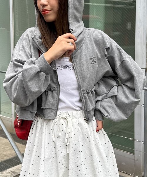 「CIAOPANIC」 ジップアップパーカー ONE SIZE グレー レディース_画像3