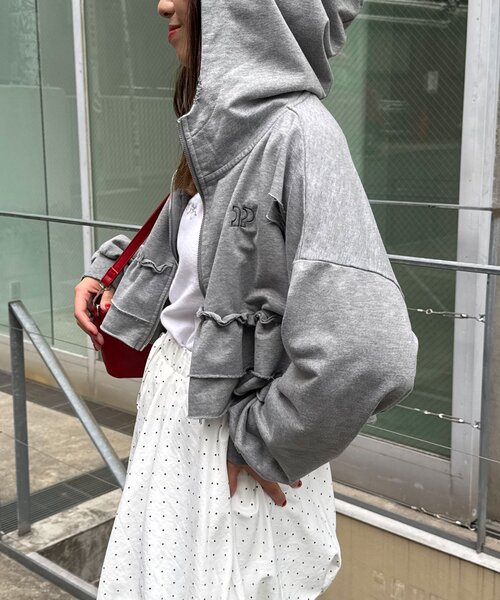 「CIAOPANIC」 ジップアップパーカー ONE SIZE グレー レディース_画像5