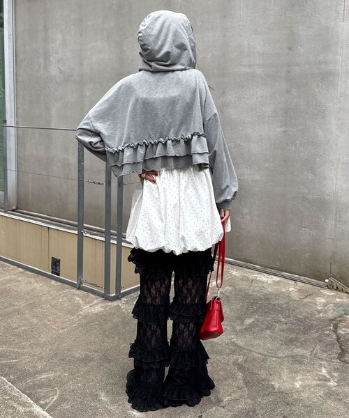 「CIAOPANIC」 ジップアップパーカー ONE SIZE グレー レディース_画像9
