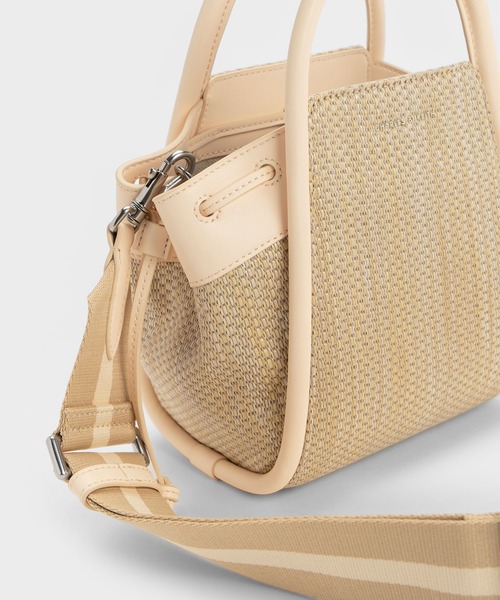 「CHARLES & KEITH」 2WAYバッグ M ベージュ レディース_画像3