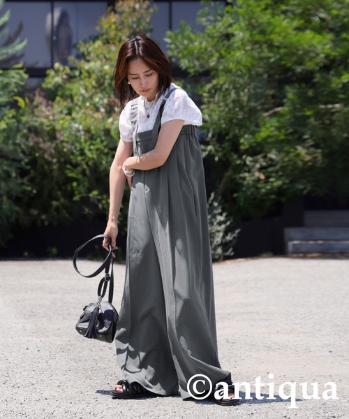「antiqua」 オーバーオール ONESIZE ブラック レディース_画像4