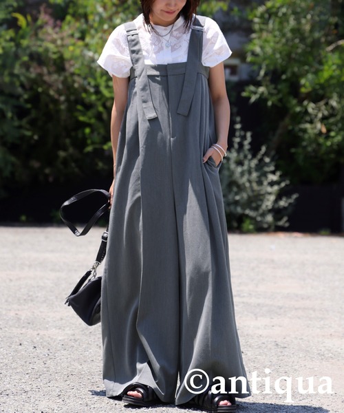 「antiqua」 オーバーオール ONESIZE ブラック レディース_画像5