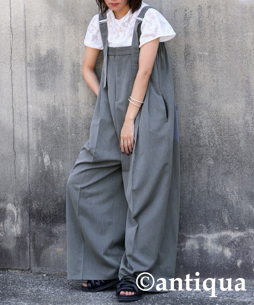 「antiqua」 オーバーオール ONESIZE ブラック レディース_画像7