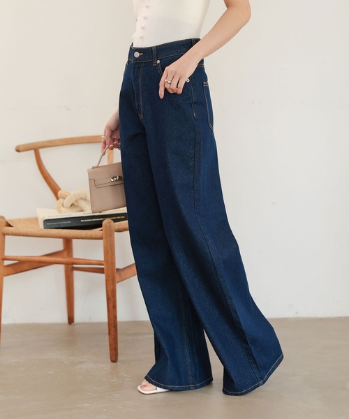 「KOBE LETTUCE」 デニムパンツ L ブルー レディース_画像2