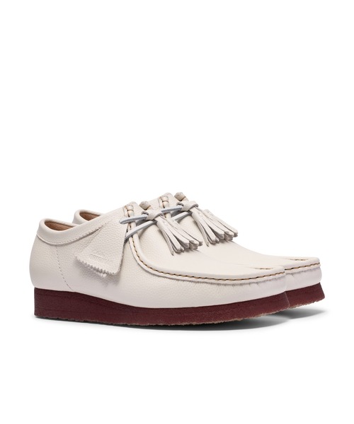 Clarks（クラークス） スニーカー WALLABEE WHITE LEATHER メンズ