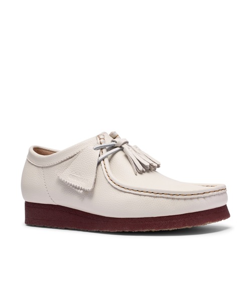 Clarks ワラビー　ホワイト Clarks（クラークス） スニーカー WALLABEE WHITE LEATHER メンズ