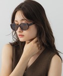 サングラス べっ甲柄スクエアサングラス レディースの詳細画像2