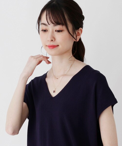 ネックレス K10カラーストーン（ガーネット）キヘイチェーン ネックレス レディースの画像