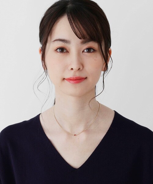 ネックレス K10カラーストーン（ガーネット）キヘイチェーン ネックレス レディースの画像