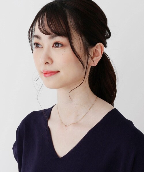 ネックレス K10カラーストーン（ガーネット）キヘイチェーン ネックレス レディースの画像