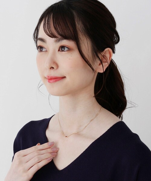 ネックレス K10カラーストーン（ガーネット）キヘイチェーン ネックレス レディースの画像