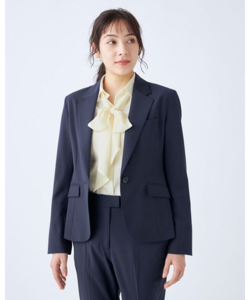 【美品】 SUIT SELECT セットアップ スーツ ネイビー ストライプ L SUIT SELECT セットアップ スーツ ネイビー ストライプ L