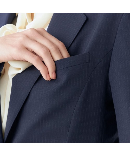 スーツセレクト×Samantha コラボ セットアップ ストライプ ネイビー7 SUIT SELECT スーツ 「セットアップ対応」「SUIT × Samantha