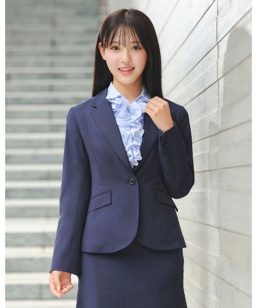 スーツセレクト×Samantha コラボ セットアップ ストライプ ネイビー7 SUIT SELECT スーツ 「セットアップ対応」「SUIT SELECT × Samantha