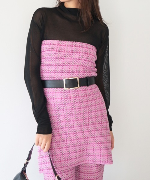 AMBIENT（アンビエント） ワンピース ラメミックスツイードニットベア