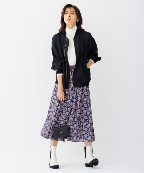 美品✨23区 テンセルレーヨンサテン MA-1 ブルゾン 黒 38 ジャケット 23区 ジャケット ブルゾン レディース テンセルレーヨンサテン