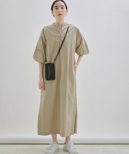 SALON adam et rope' ワンピース レースアップボリューム