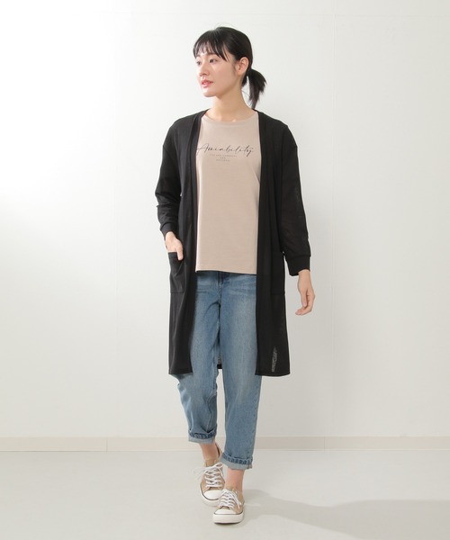 m&kyoko.ロングカーディガン シアーニットロングカーディガン ロングカーディガン ニットソー