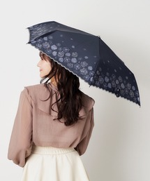 【新品・未使用】ランバン☆スカラップ刺繍 軽量 晴雨兼用 ☆ラベンダー☆50cm LANVIN en Bleu 折りたたみ傘 遮光 晴雨兼用折りたたみ日傘