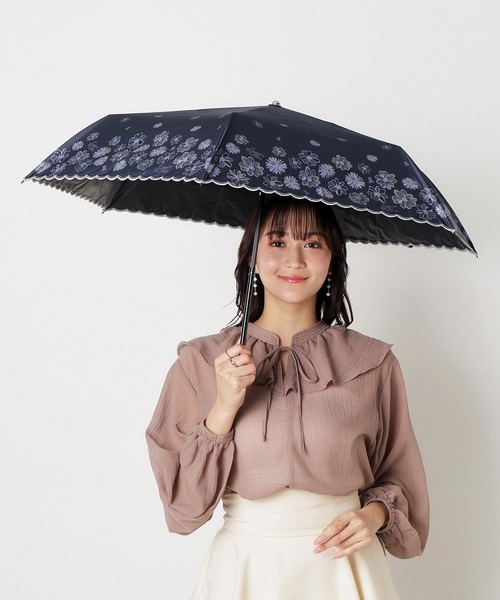 ランバンコレクション　日傘　傘　刺繍　遮光遮熱 LANVIN COLLECTION ランバン コレクション 日傘 長傘 晴雨兼用
