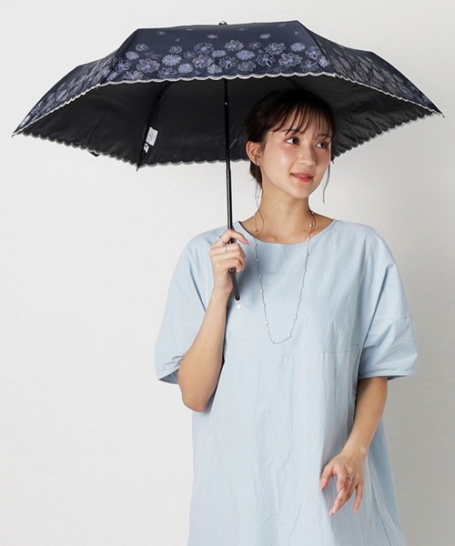 LANVIN en Bleu 折りたたみ傘 遮光 晴雨兼用折りたたみ日傘