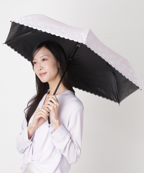 LANVIN en Bleu 折りたたみ傘 遮光100% 遮熱 晴雨兼用 折りたたみ日傘