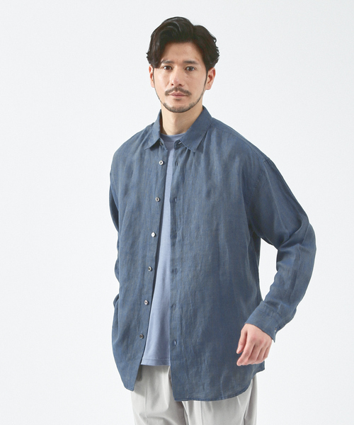 ABAHOUSE（アバハウス） シャツ 「LUXE Linen Solaro」長袖 リネン