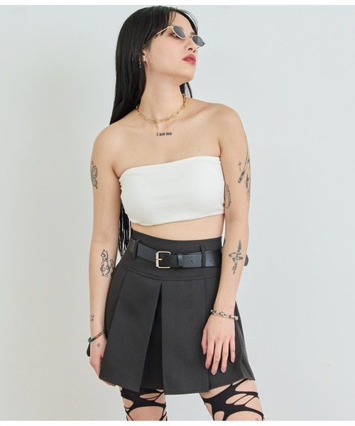 anndemeulemeesterプリーツ ラップスカート ベルト付き ANAP（アナップ） スカート ベルト付きプリーツスカート : ZOZOTOWN