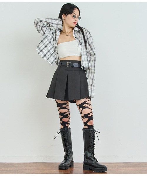 AD2019 19AW ジャガードプリーツスカート 吊り 黒 ベルト jiasecond. スカート : ZOZOTOWN Yahoo!店 - 通販 - Yahoo!ショッピング