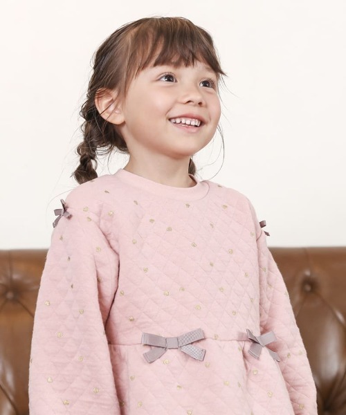 Biquette Club トレーナー ハート柄裾フリルトレーナー キッズ 子供服