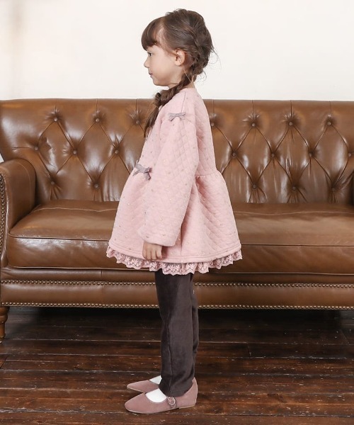 kids kimuページ】ハート刺繍×フリル×ハートキルティング kids kimu