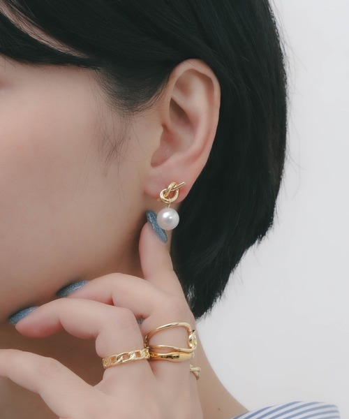 yu-ka ピアス YU-KA:ノットパールピアス レディース : ZOZOTOWN Yahoo