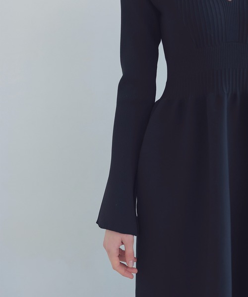 DRESSLAVE ワンピース higt collar bell sleeve knit dress(ハイ
