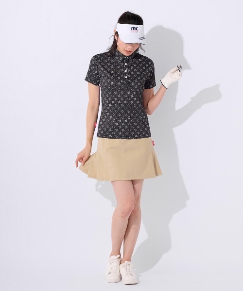 ブラウス シャツ 「marie claire/マリ.クレール」レディースドット柄半袖シャツ　接触冷感　ゴルフ レディース Marie Claire ブラウス シャツ 「marie claire/マリ.クレール