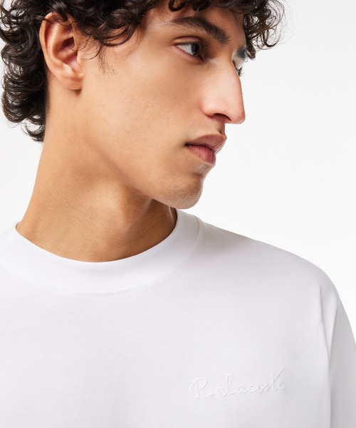【完売】スコットクラブ アウトステッチオーバーロゴTシャツ ゆるだぼ 半袖 白 LACOSTE tシャツ オーガニックコットン ヘビーウェイト