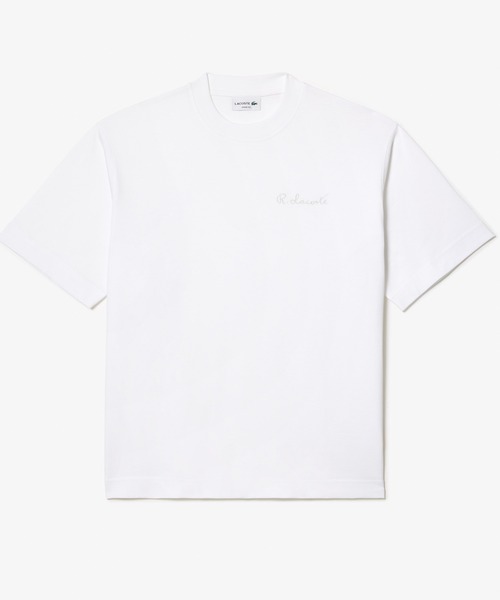【完売】スコットクラブ アウトステッチオーバーロゴTシャツ ゆるだぼ 半袖 白 LACOSTE tシャツ オーガニックコットン ヘビーウェイト