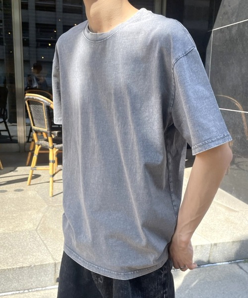 R.H. VINTAGE グレー 半袖Tシャツ B.R.U tシャツ 「ヴィンテージライク」ピグメント加工半袖T
