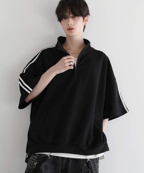 LILL tシャツ ルーズシルエットコットンポンチドレープトラック