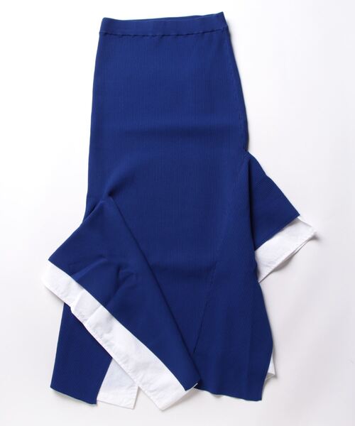 「UN3D.」 ニットスカート 36 ブルー レディース