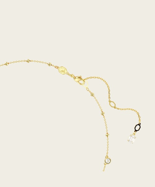 スワロフスキーY字型ネックレス ラウンドカット　イエローゴールド SWAROVSKI（スワロフスキー） ネックレス 「公式」「スワロフスキー