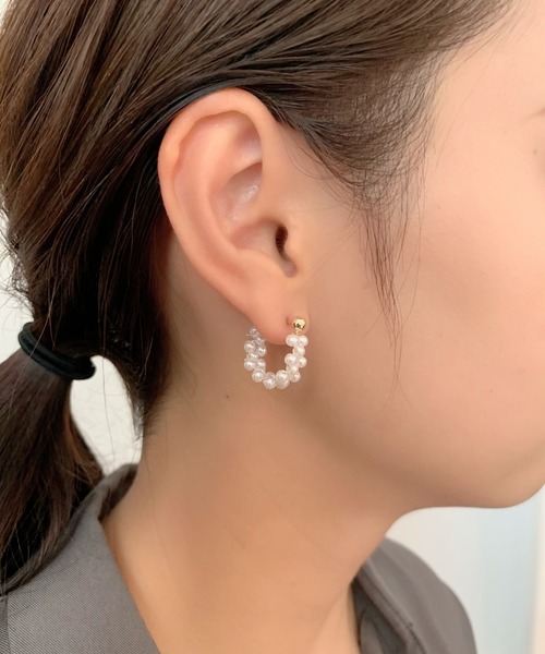 【Missoma】ファイン パール ドロップ ミニ フープピアス 関税込 CEMO NEMO ピアス 「金属アレルギー対応」 ジルコニア ミニ
