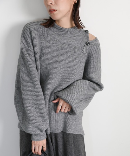 select MOCA（セレクトモカ） ニット セーター ショルダーボタンサイド