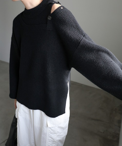 select MOCA（セレクトモカ） ニット セーター ショルダーボタンサイド