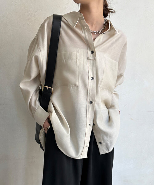 DoU•DoU（ドゥドゥ）ブラウス 長袖 バックボタン DouDou（ドゥドゥ） ブラウス シャツ バックボタンシャツ レディース