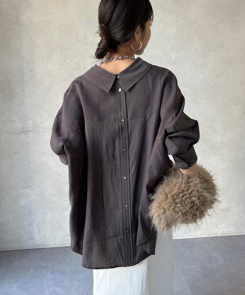 DouDou（ドゥドゥ） ブラウス シャツ バックボタンシャツ レディース