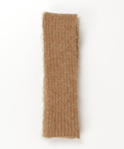 美品22AW OUAT ニット マフラー ストール スカーフ1224N▲ セール】柔らか暖か。上品なロゴ刺繍入りラインニットマフラー