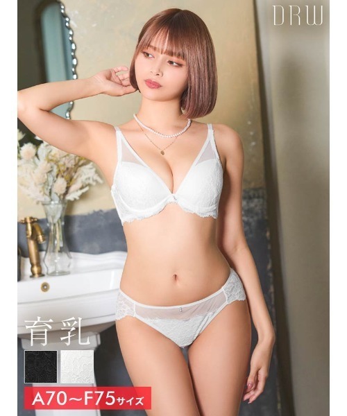 ブラジャー ショーツセット センシュアル シアー レーシィ 育乳 脇高