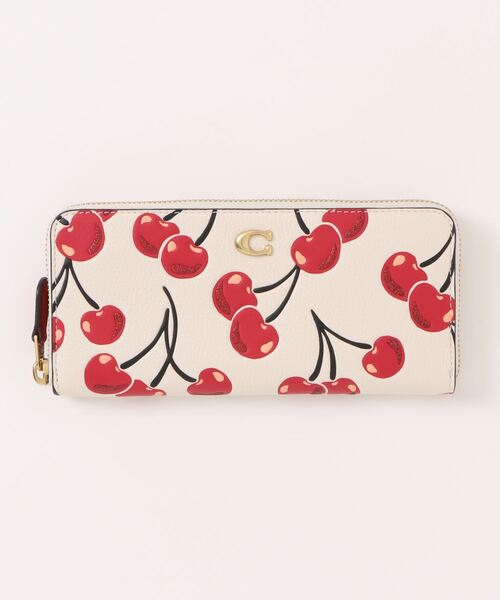 COACH 財布 スリム アコーディオン ジップ ウォレット・チェリー