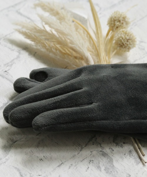 colleca la（コレカラ） 手袋 滑らかベロアグローブ/手袋「スマホ対応